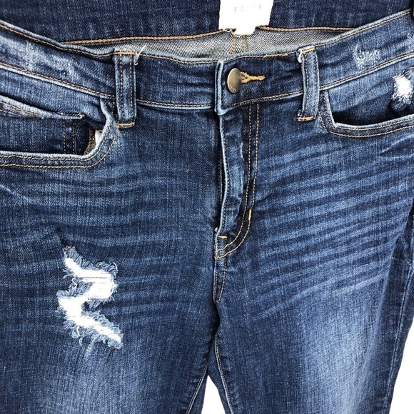 Stitchfix id:23 Jeans Tapered Sz 28 Distressed Modern Skinny Dark Wash Stretch - Picture 4 of 10